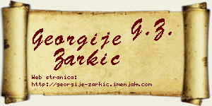 Georgije Žarkić vizit kartica